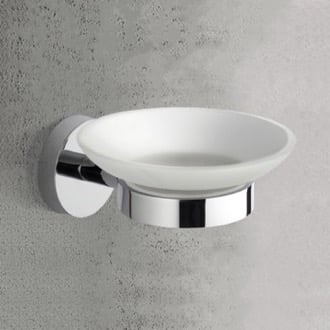 Chrome Wall Mounted Frosted Glass Soap Dish Nameeks NCB39